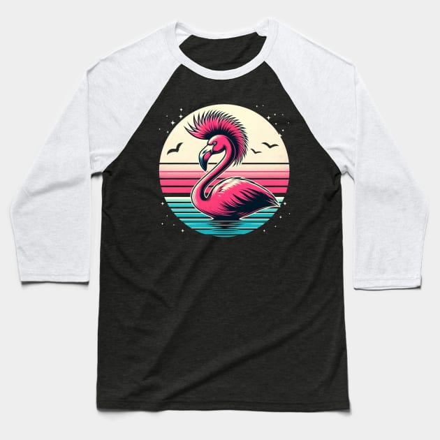 Flamingo Mohawk V2 Baseball T-Shirt by LarsonBrosSupplyCo